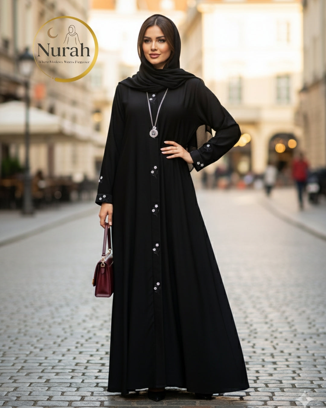 Dubai Elegance Brown Abaya