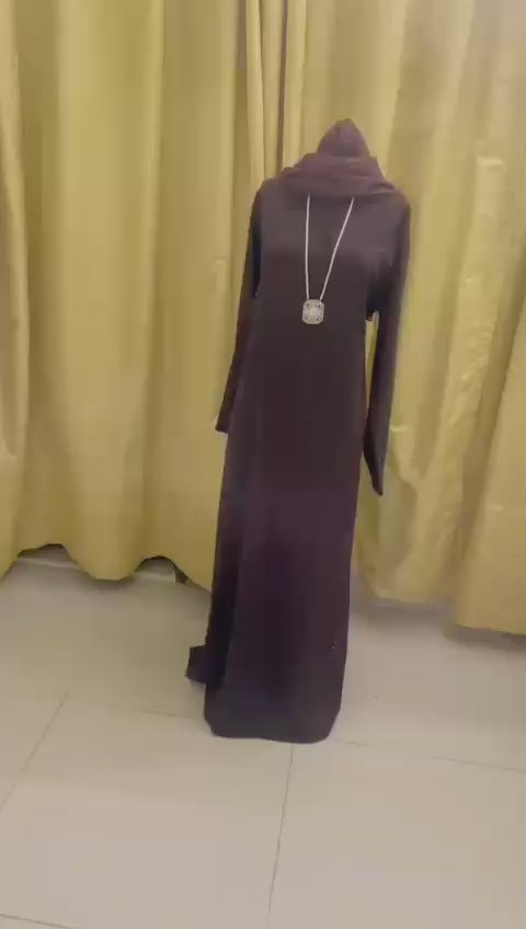 Islamic Modest Wear - Brown Embellished Abaya
